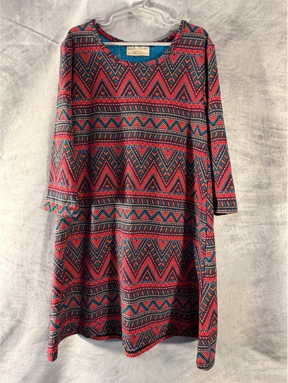 Bobbie Brooks for Girls XL 14/16 Tribal Aztec Swing Dress 3/4 Sleeve